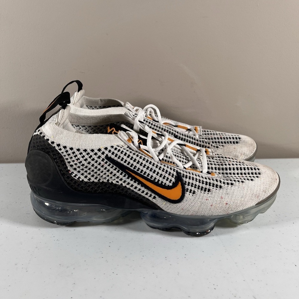 Nike Air VaporMax 2021 Flyknit Shoes Kumquat-Black DM0025-101 Men's Size 7.5 - Picture 4 of 9